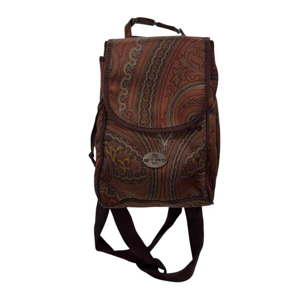 ETRO Mini Backpack Bag All-over Paisley Pattern Nylon Brown main image 5